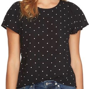 Cece Polka Dot Blouse small - black/white